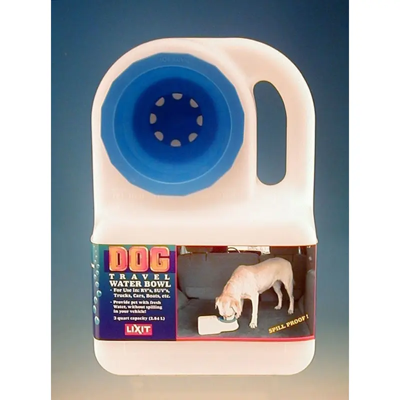 Lixit Water Boy Travel Bottle with Bowl White