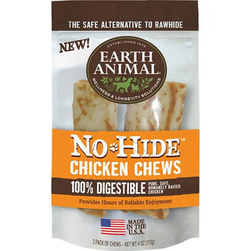 Earth Animal Dog No Hide Chicken 4in 2pk 