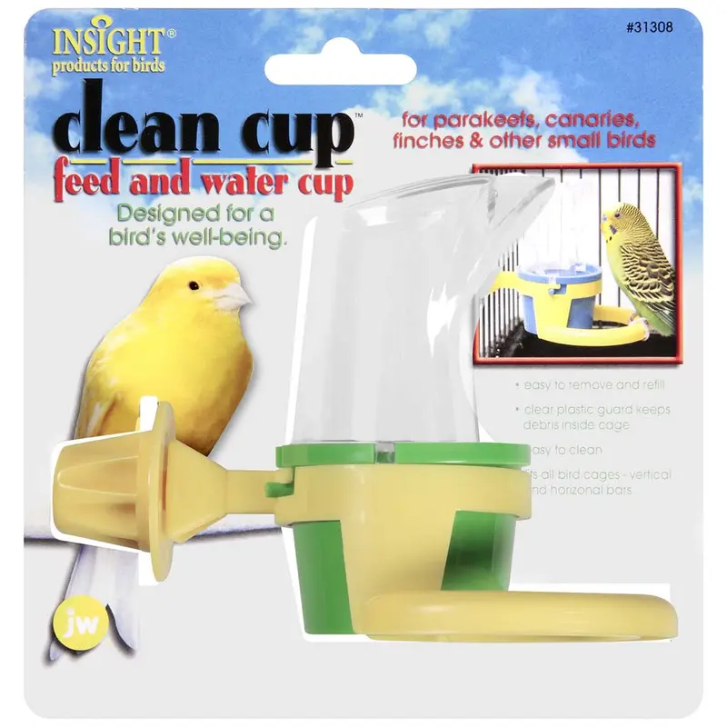 JW Pet Clean Cup Bird Feed and Water Cup Assorted SM 2oz