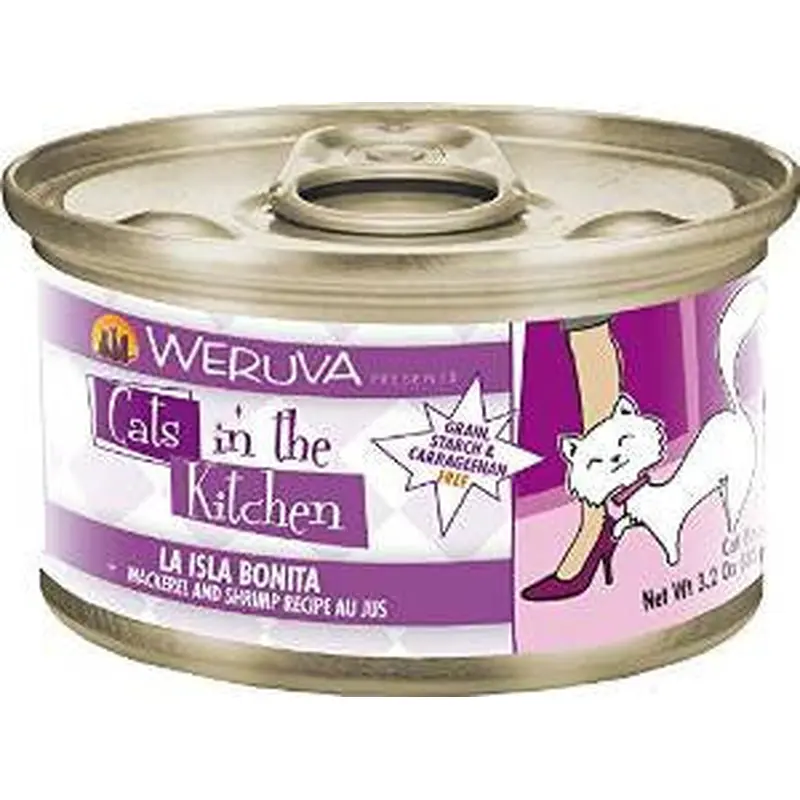 Weruva Mackerel & Shrimp Recipe Au Jus Cans La Isla Bonita Cat 24/3.2oz. 