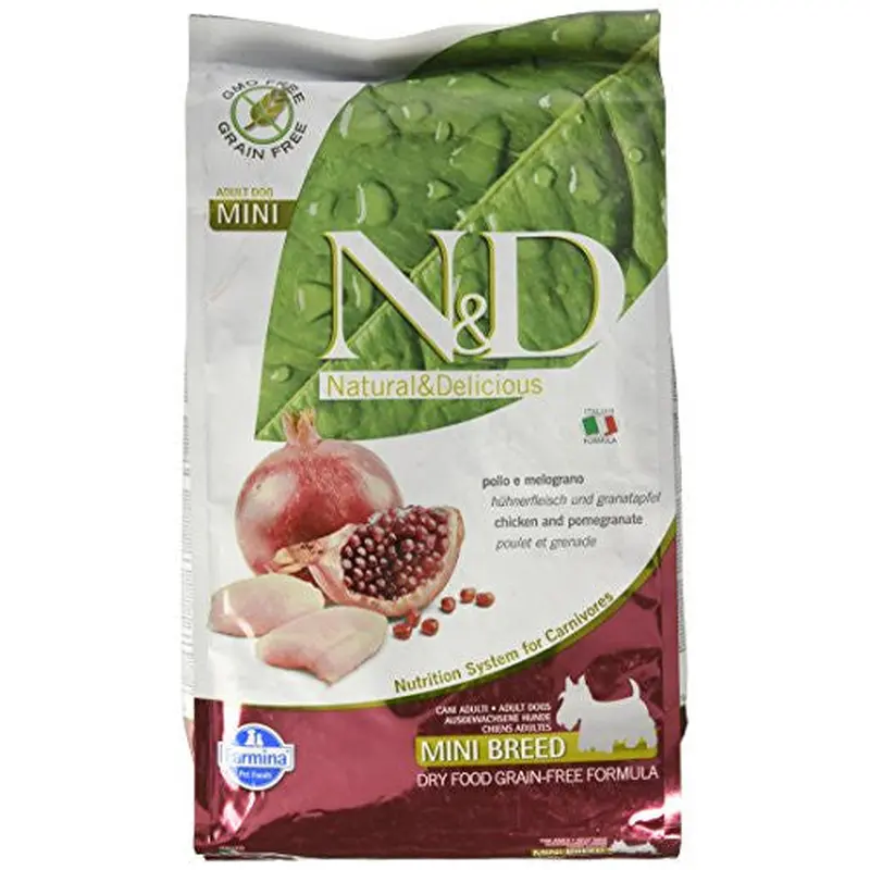 Farmina N&d Natural And Delicious Mini Adult Chicken & Pomegrnate Dry Dog Food-5.5-lb-