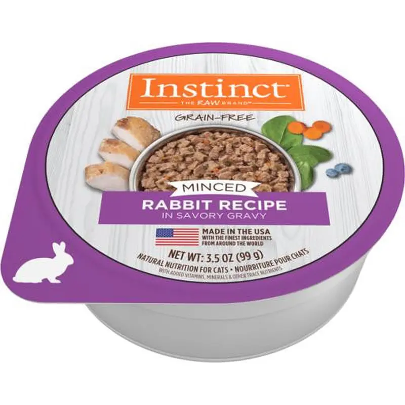 Nature's Variety Instinct Minced Cups Cat Rabbit 12/3.5 Oz 