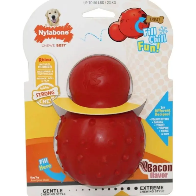Nylabone chew Rhino Stuffable bacon Lg