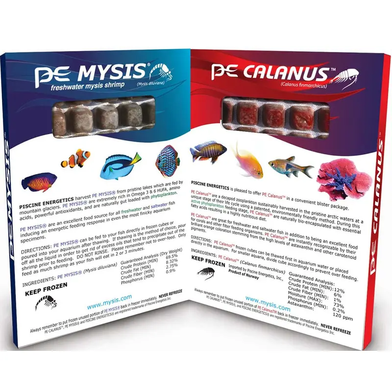 Piscine Energetics Mysis and Calanus Frozen Fish Food 8 oz SD-5
