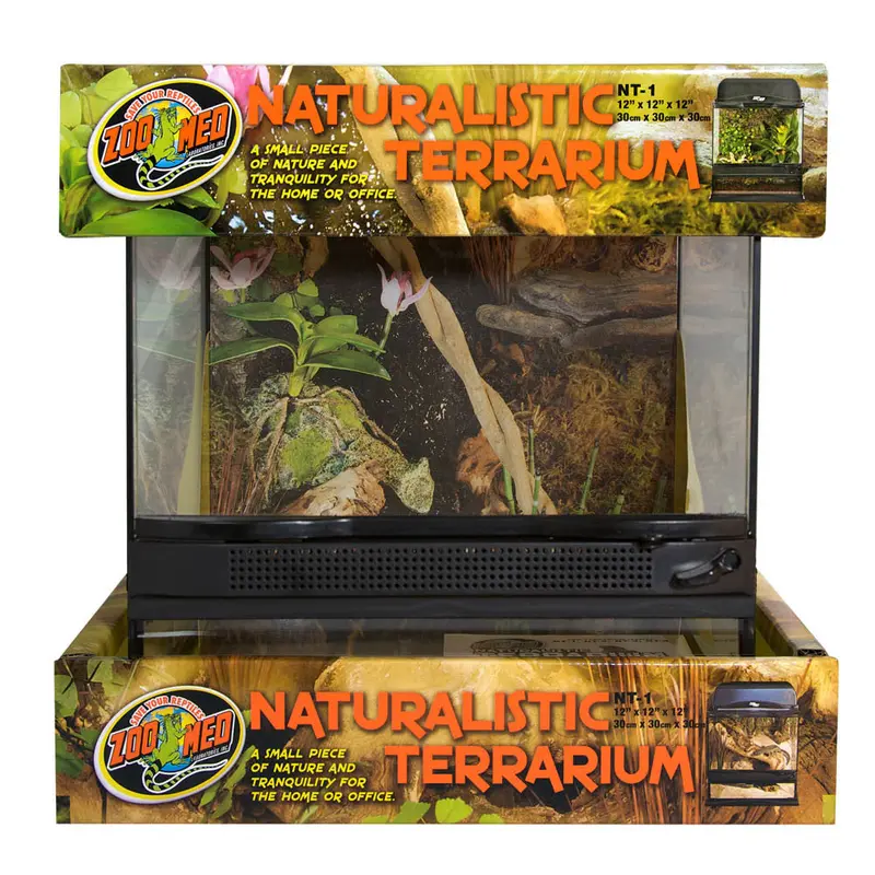 Zoo Med Naturalistic Terrarium Black, Clear 12 in x 12 in x 12 in