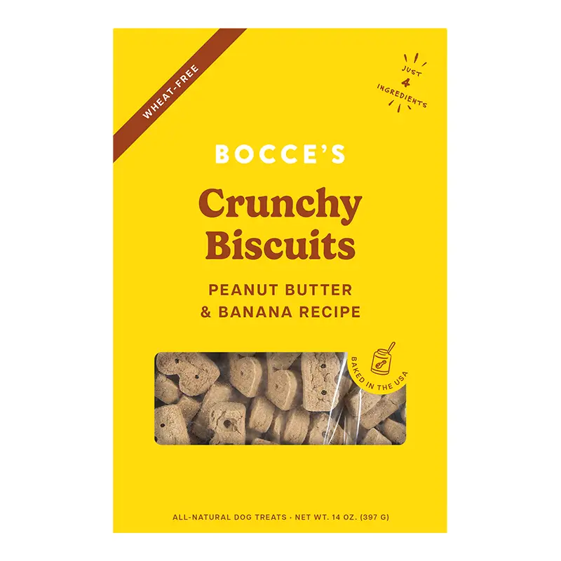 Bocce's Bakery Peanut Butter And Banana Dog Biscuits-14oz 
