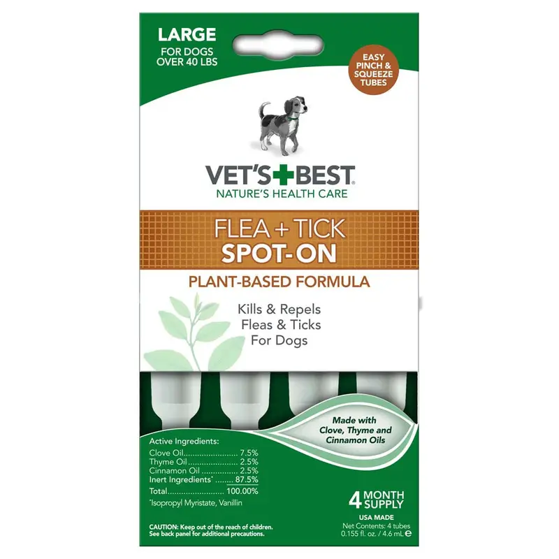 Vet's Best Flea and Tick Spot-On 4.6 ml 4 Count