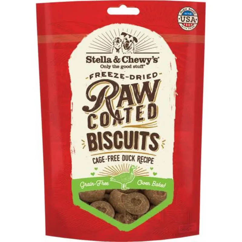 Stella & Chewy's Raw Coated Biscuits Cage-Free Duck Recipe 9 oz 