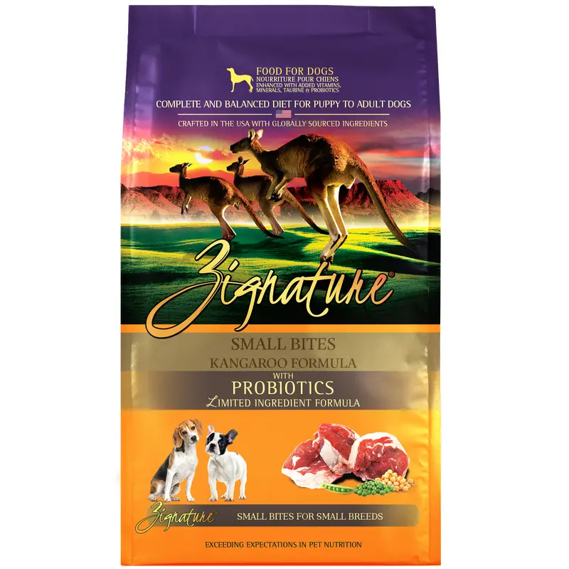 Zignature Kangaroo Formula Small Bites Dry Dog Food 4 lb