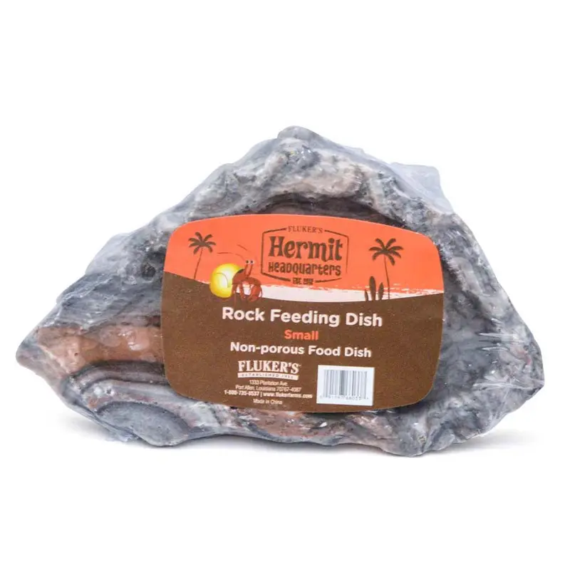 Fluker's Hermit Crab Rock Feeding Dish Black SM