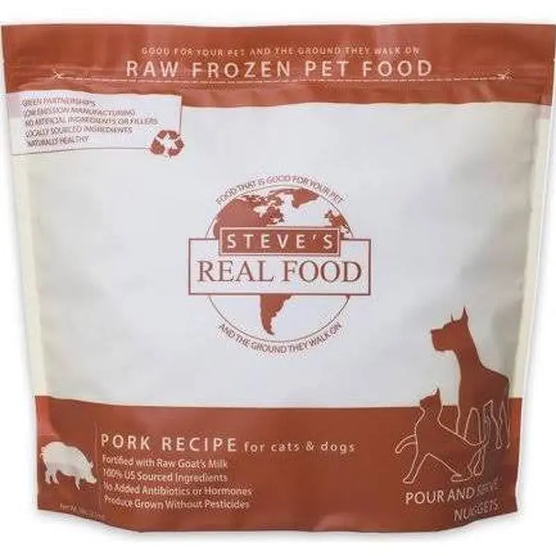 Steve's Real Food Dog-cat Frozen Pork Nuggets 5lb !