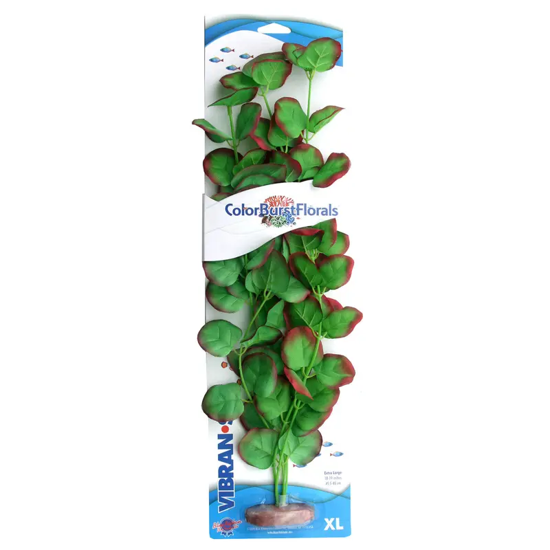 Blue Ribbon Colorburst Florals Apple Leaf Aquarium Plant Green XL