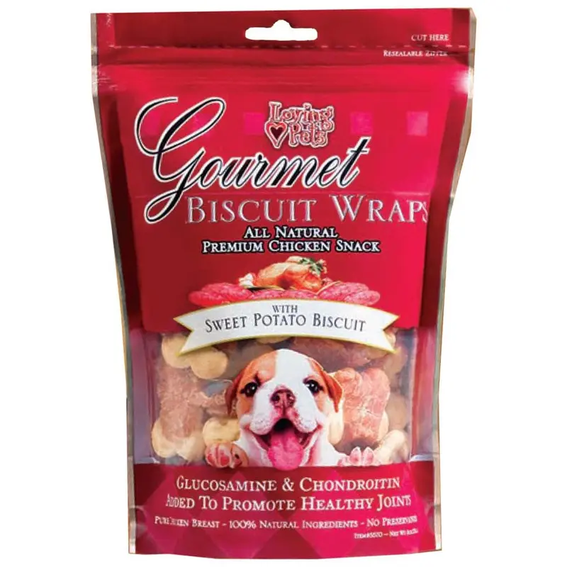 Loving Pets Gourmet Wraps Biscuit Dog Treat Sweet Potato 8oz