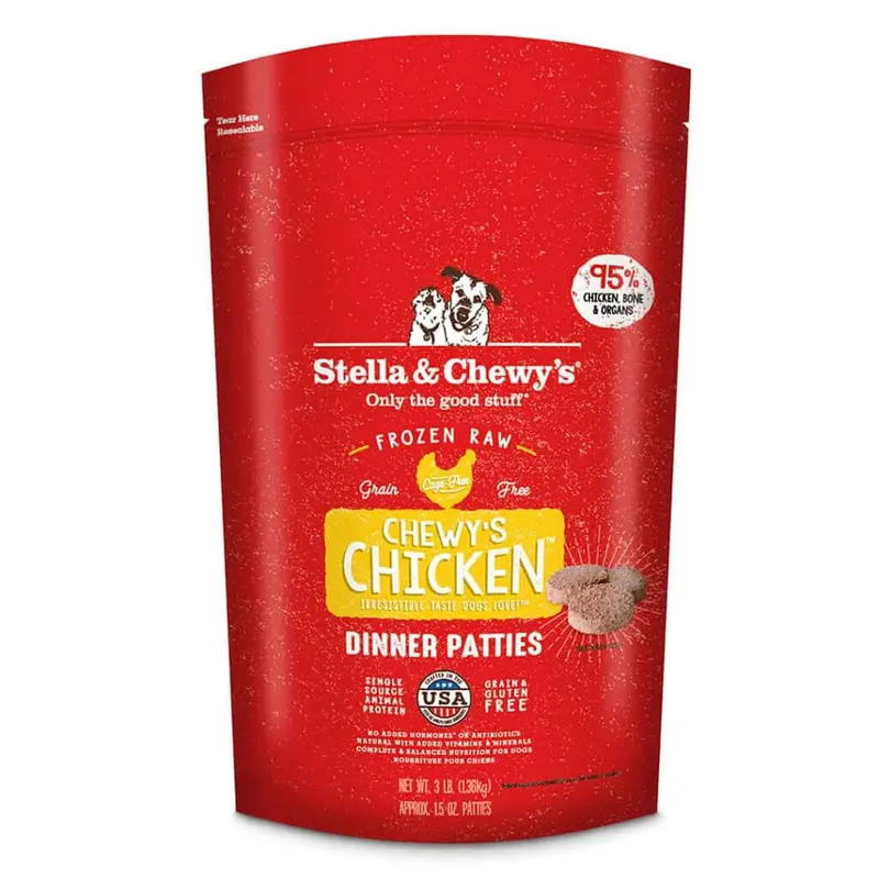Stella & Chewy's Chicken Frozen Dinner Patties Raw Dog Food 6lb