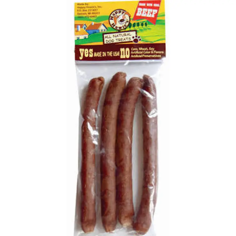 Happy Howie's Beef Sausage Link Individually Wrapped 18/12" 