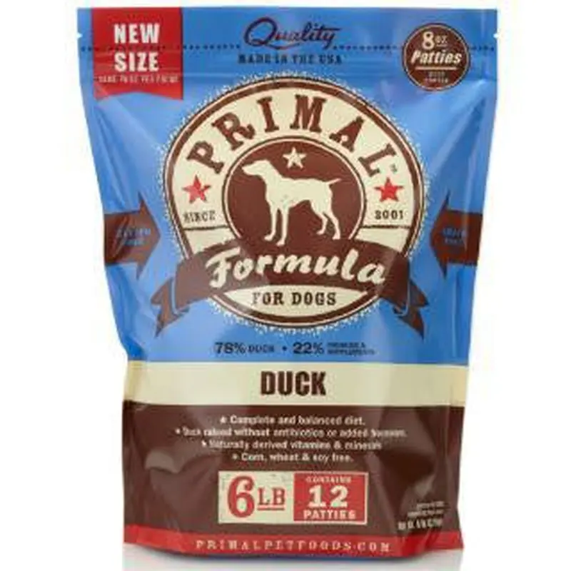 Primal Raw Dck Pattie Dog 6lb