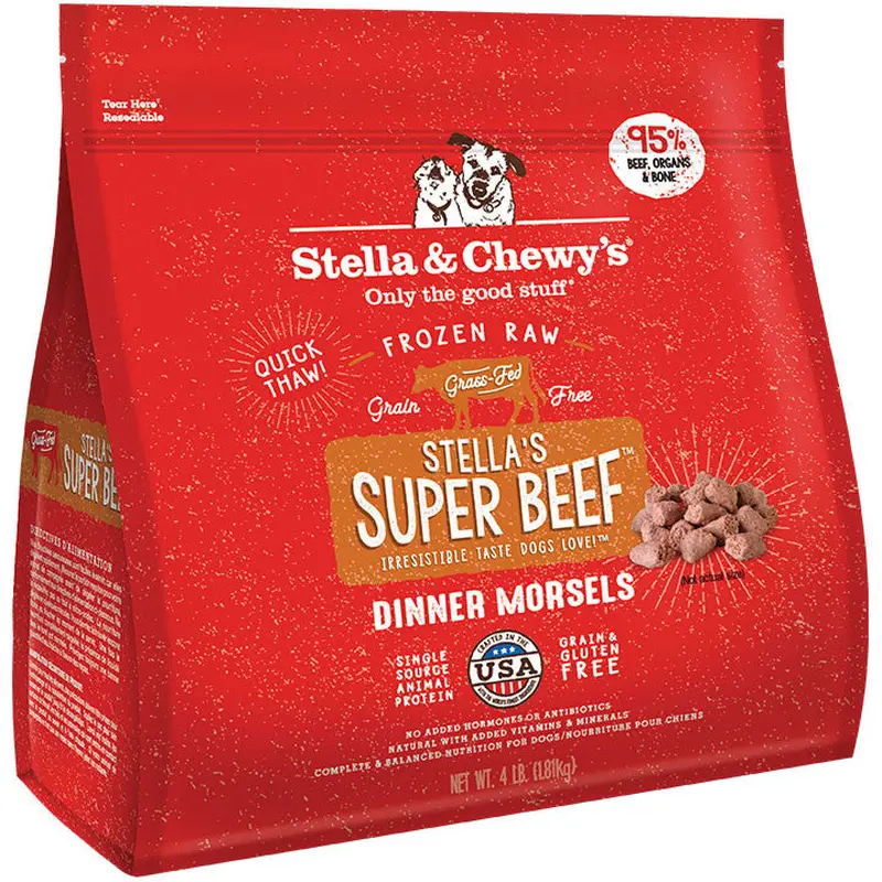 S&c Spr Bf frozen Dinner Dog 4 Lb 