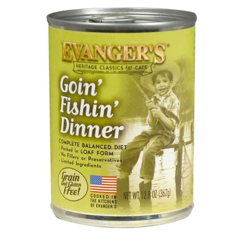 Evanger's Heritage Classic Wet Cat Food Goin' Fishin' 12.8oz 12pk
