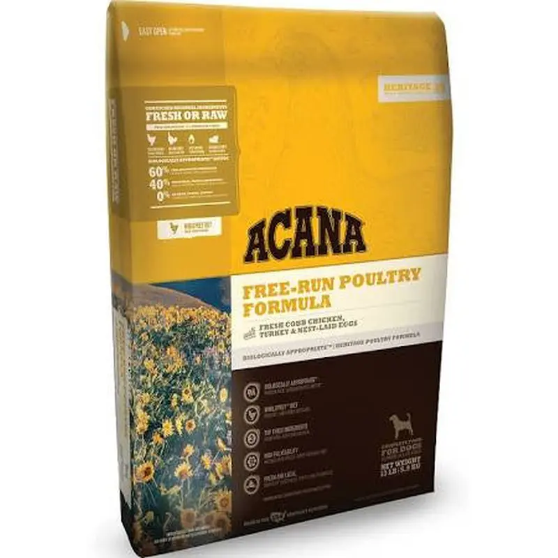 Acana Heritage Free Run Poultry Formula Grain Free Dry Dog Food-25-lb-