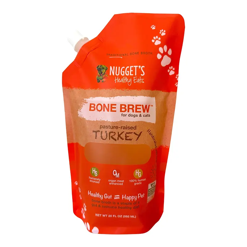 Nugget's Healthy Eats Dog Cat Frozen Bone Broth Turkey 20oz 