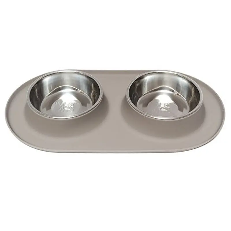 Mess D Dbl Feedr Gry 1.5 Cup