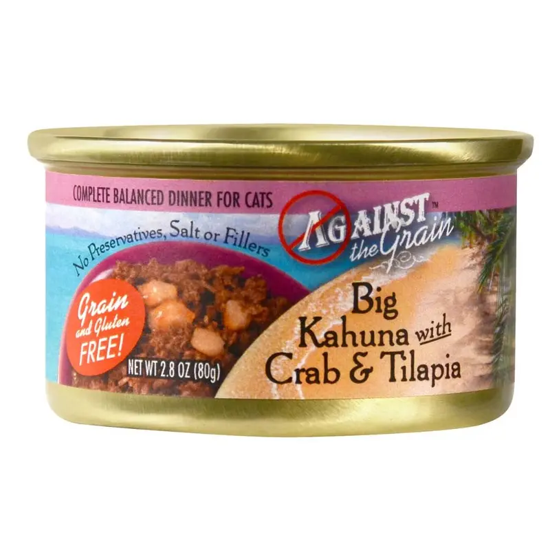 Against the Grain Big Kahuna With Crab & Tilapia Dinner Wet Cat Food 2.8oz (D)