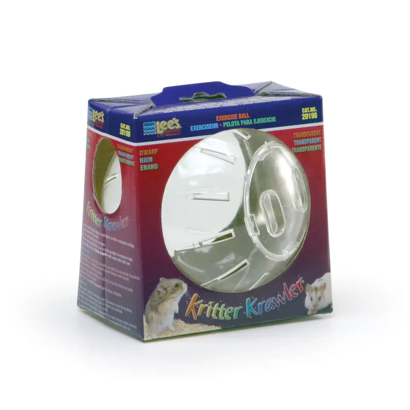 Lees Kritter Krawler Clear View-Thru Running Ball Clear Dwarf
