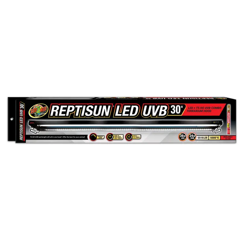Zoo Med Reptisun LED UVB Combo Terrarium Hood 30 in