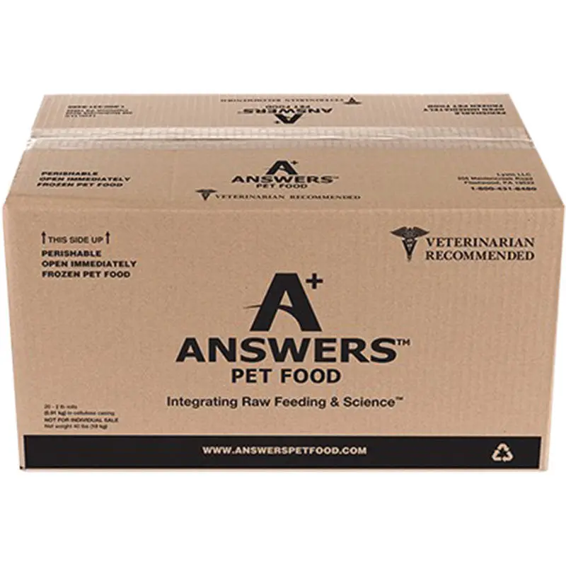 Answers Dog Frozen Detailed Chicken 40lb Bulk(D)