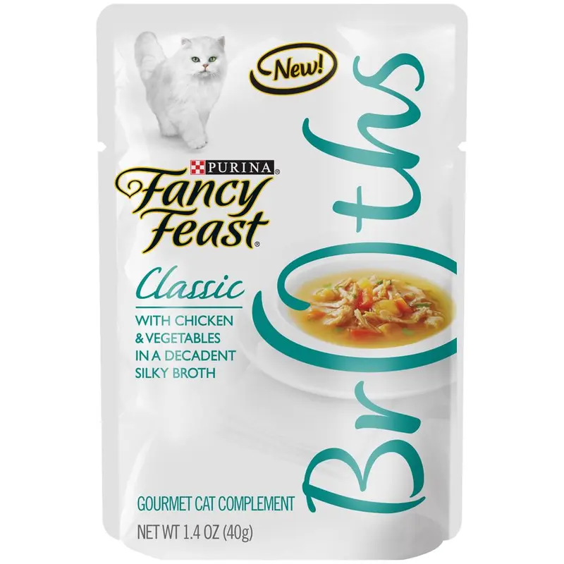 Fancy Feast Broths Chicken & Vegetable Cat  1.4 oz / 16 ct