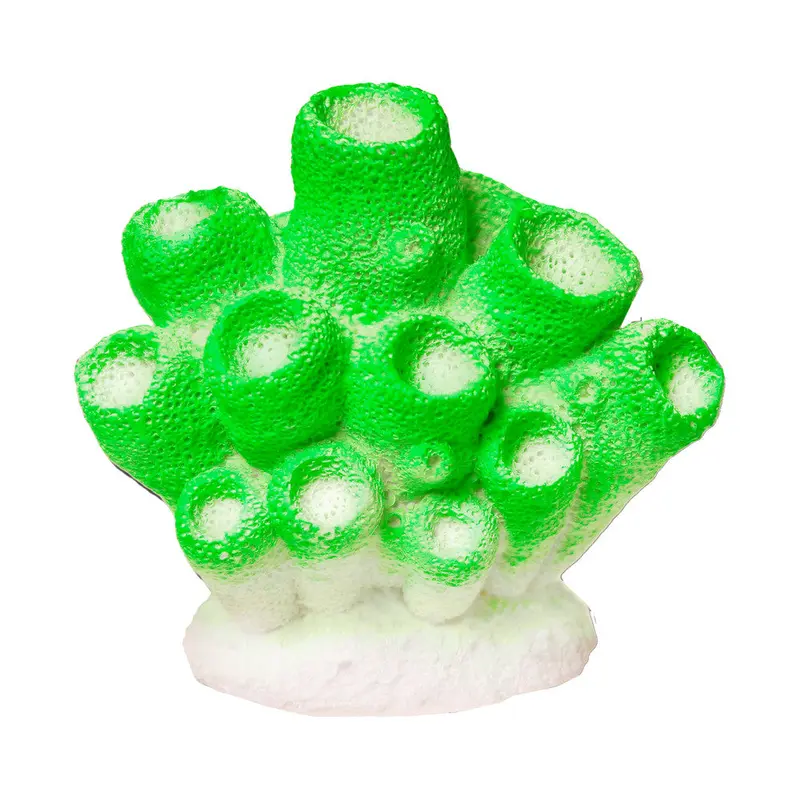Blue Ribbon Exotic Environments Sponge Coral Aquarium Ornament Green 3.5 in