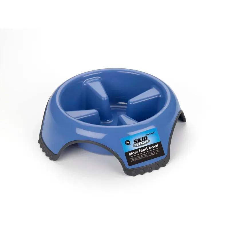 JW Pet Skid Stop Slow Feed Dog Bowl Assorted MD