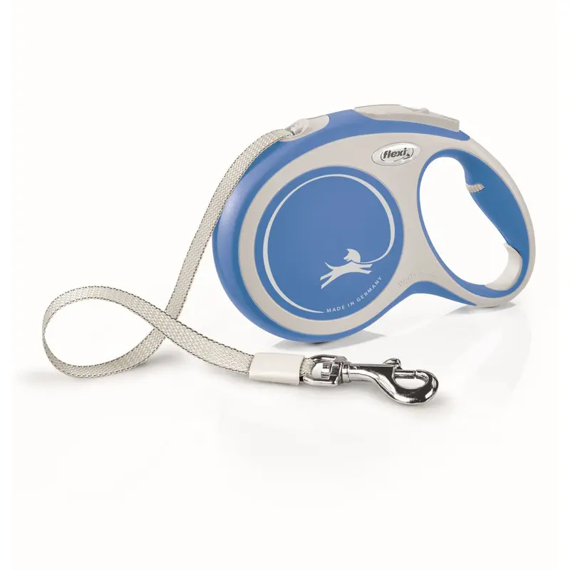 Flexi New Comfort Retractable Tape Dog Leash Blue 26ft LG up to 110lb