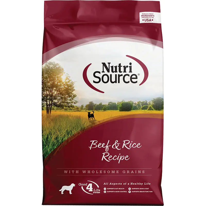 NutriSource Adult Beef and Rice Dog Food 5lb 