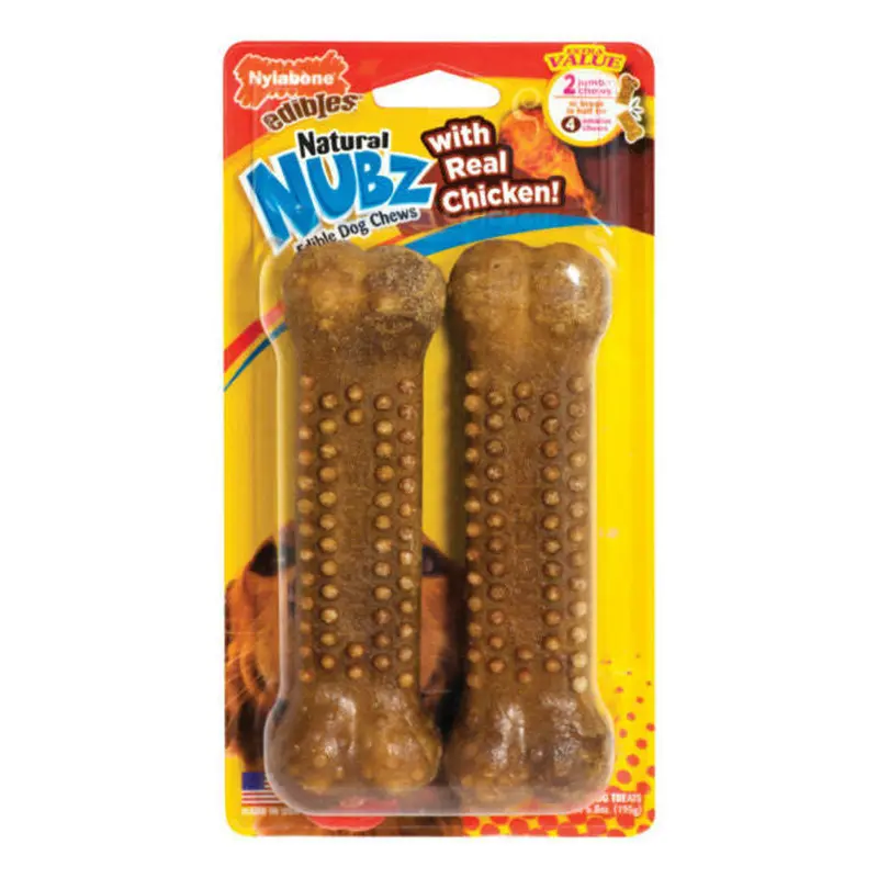Nylabone Edible Natural Nubz Chicken Jumbo 2ct 