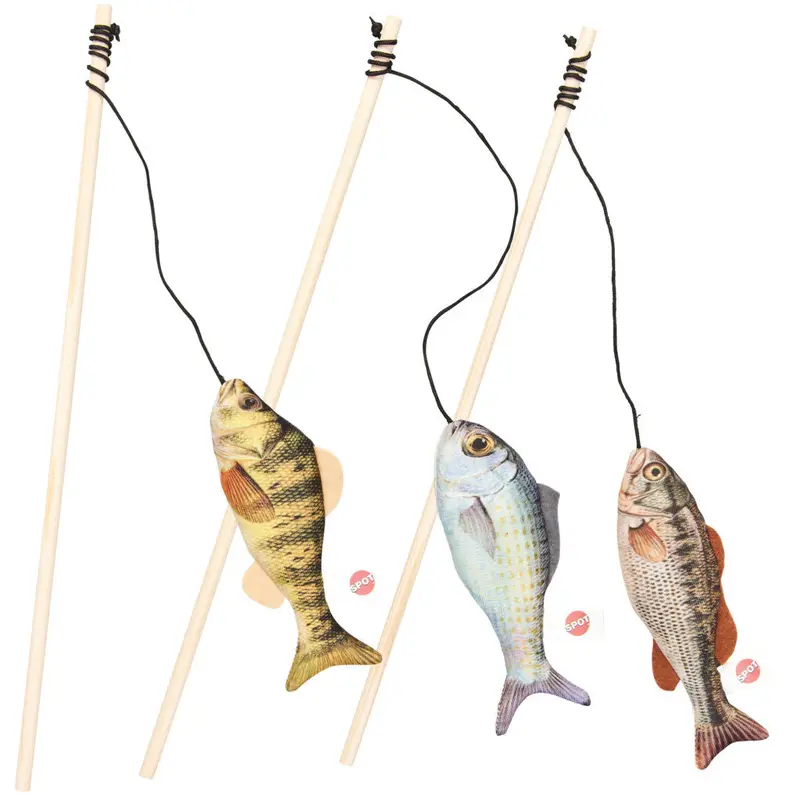 Spot Gone Fishin Teaser Wand Catnip Toy Assorted