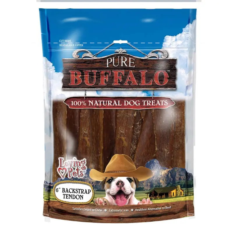 Loving Pets Pure Buffalo Backstrap Tendon Dog Treat 20pk 4-6in