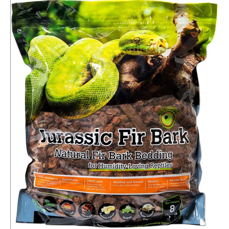 Galapagos Jurassic Fir Bark Natural Fir Bark Bedding Substrate Brown 8 qt