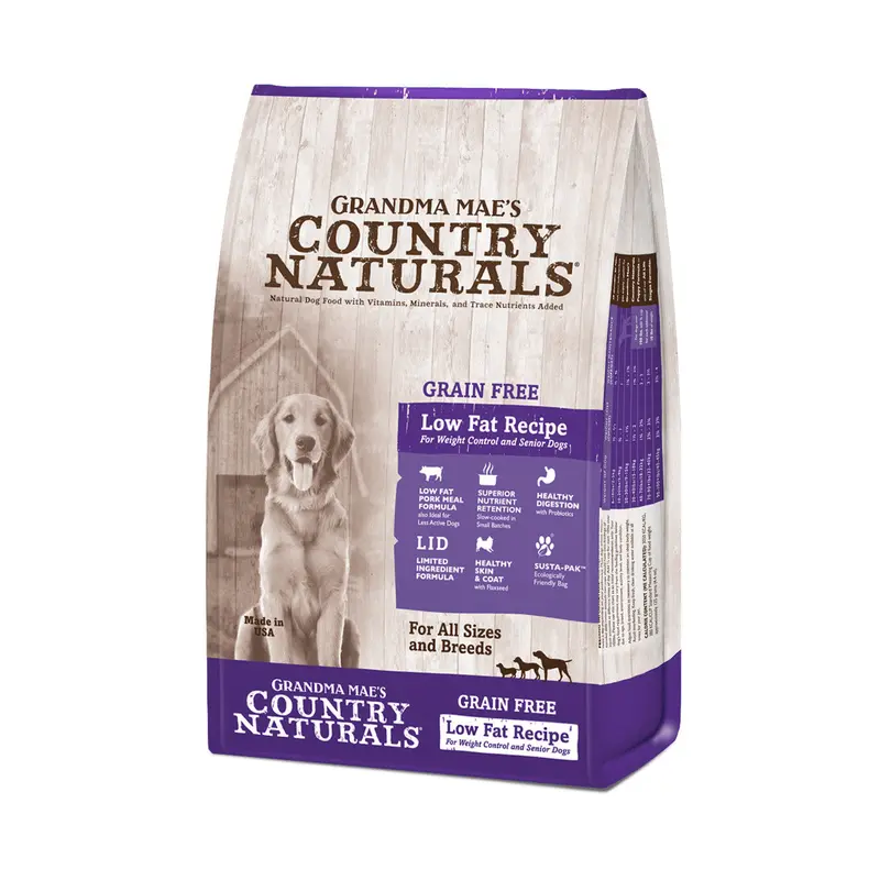 Grandma Mae's Country Naturals Grain Free Low Fat Dry Dog Food Pork 14lb