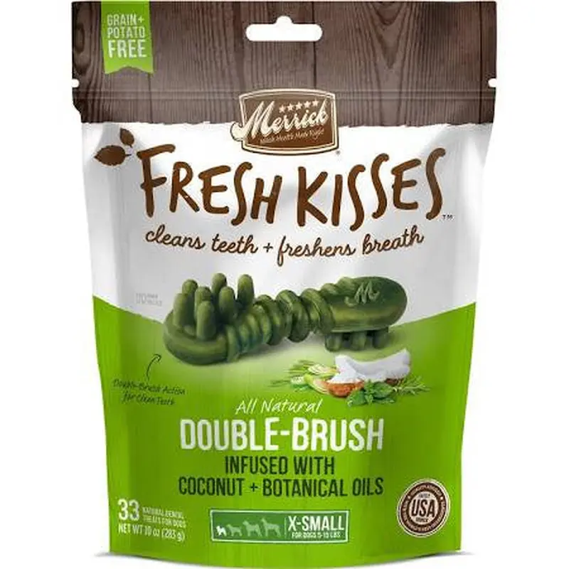 Merrick Fresh Kisses Xsmall Coconut Oil/Botanical 33ct Bag 