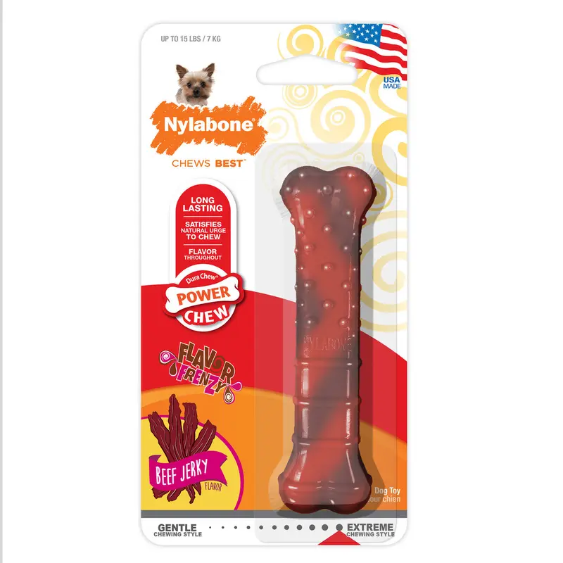 Nylabone Flavor Frenzy Power Chew Dog Toy Beef Jerky X-Small/Petite (1 Count)