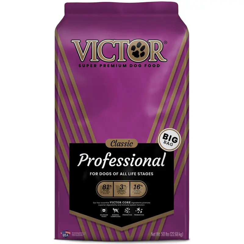 Victor Super Premium Dog Food Classic Professional Dry Dog Food Beef 50lb