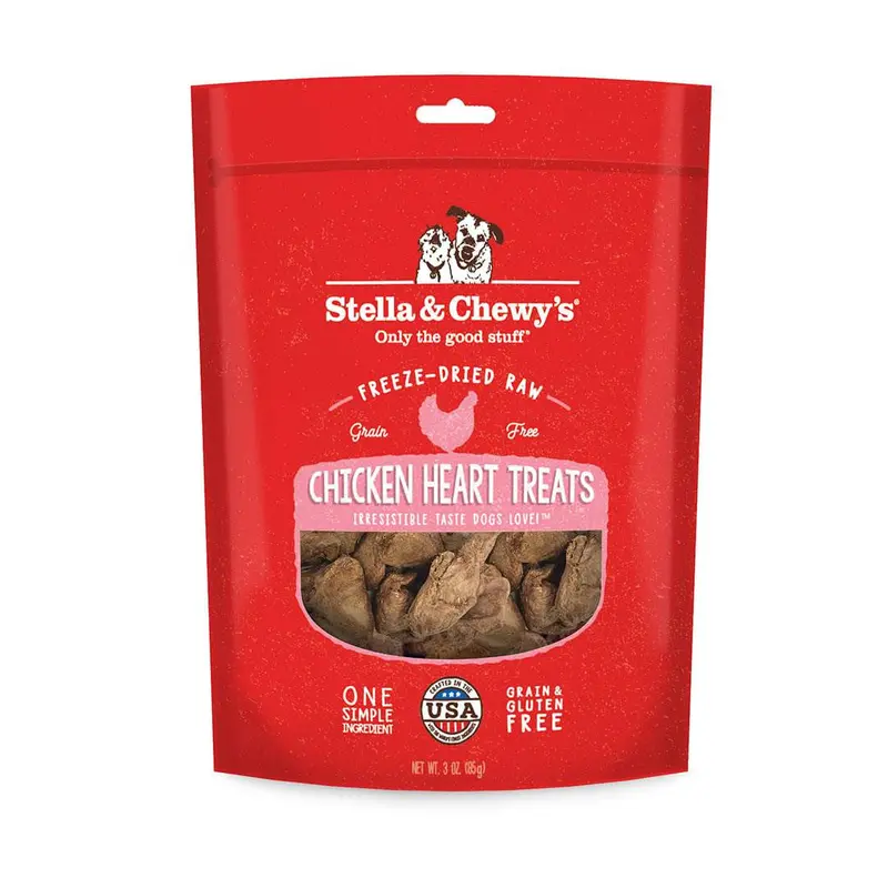 Stella & Chewy's Single Ingredients Treats- Freeze Dried Chicken Hearts 3 oz 