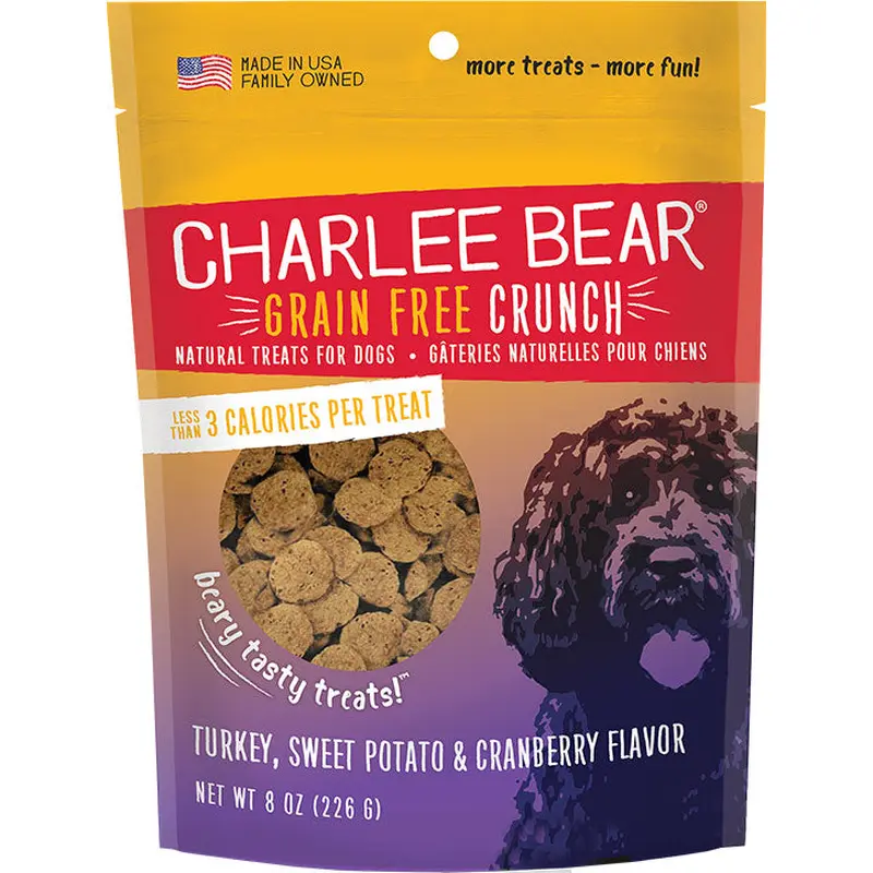 Charlee Bear Grain Free Bear Crunch Turkey Sweet Potato Cranberry 8z 