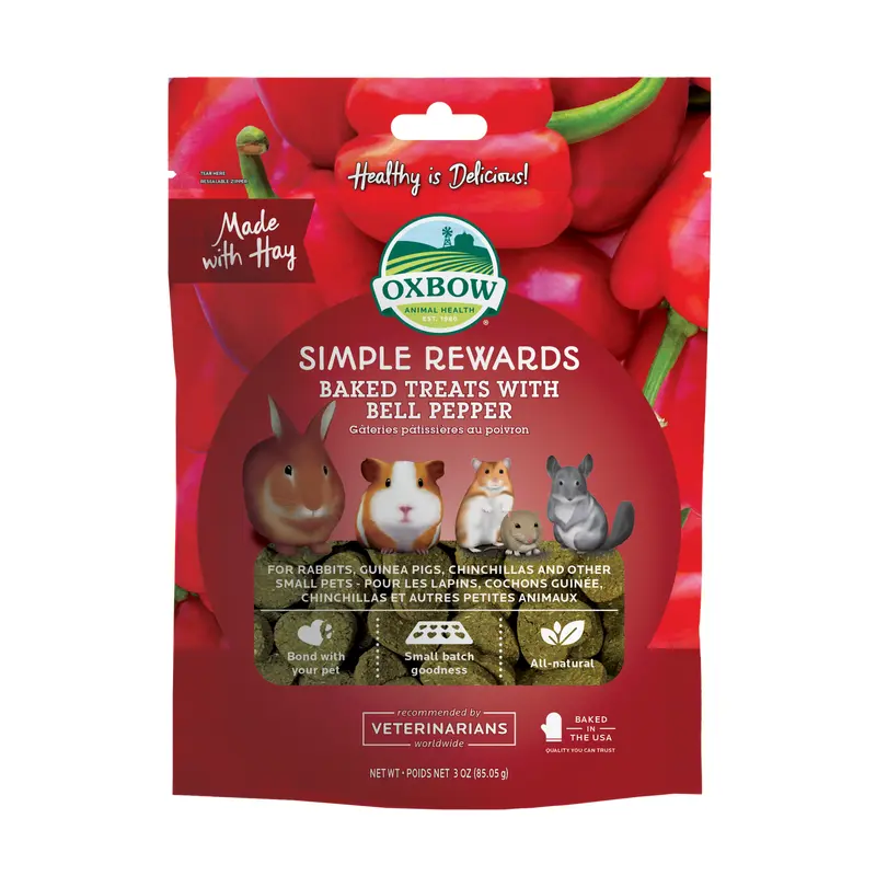 Oxbow Animal Health Simple Rewards Baked Small Animal Treats w/Bell Pepper 3oz