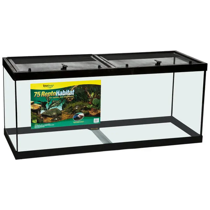 TetraFauna ReptoHabitat Reptile Tank Black, Clear 48 in x 18 in 75 gal SD-3
