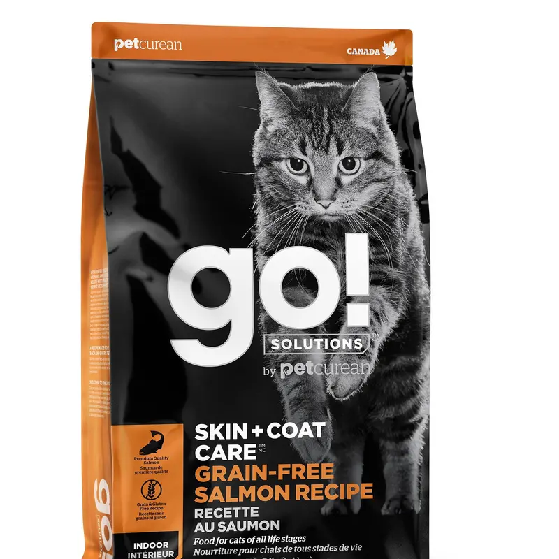 Petcurean Go! Skin & Coat Care Grain Free Salmon Recipe for cats 8lb C=4 