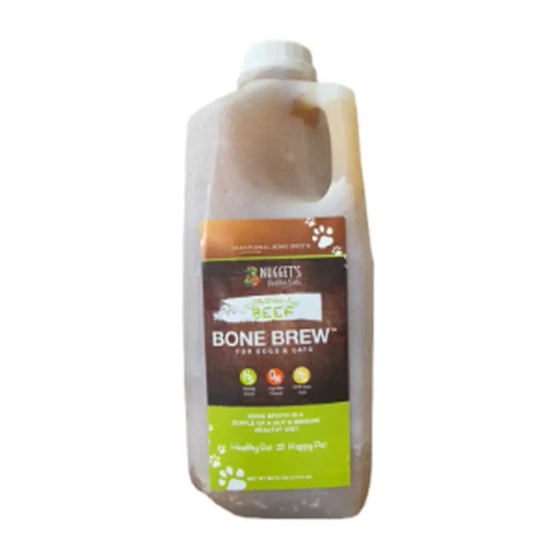 NUGGET'S HEALTHY EATS DOG CAT FROZEN BONE BREW BROTH BEEF 60OZ 3 PACK SD-5