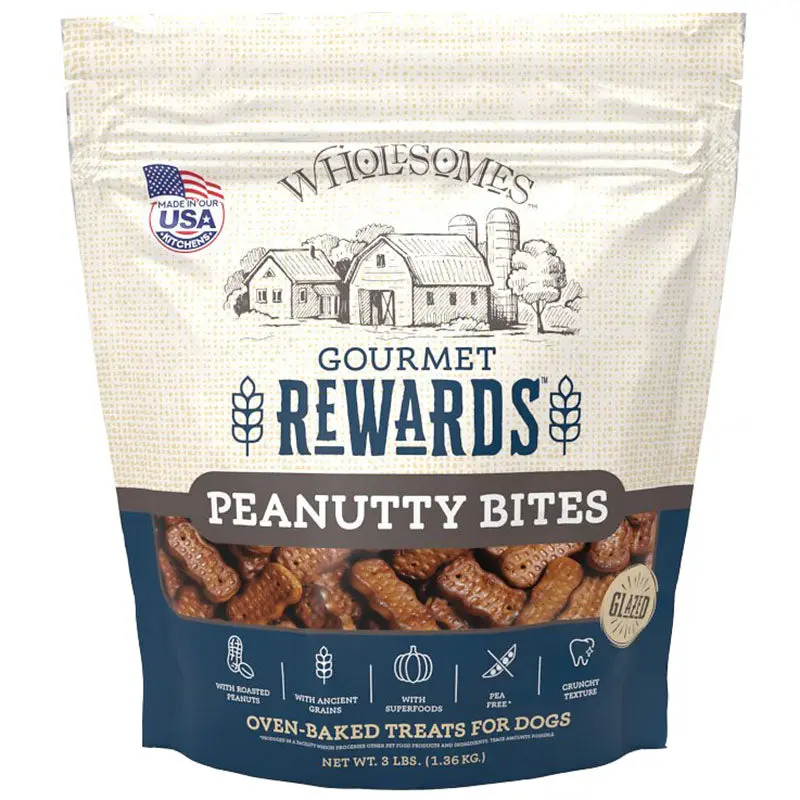 Sportmix Wholesomes Gourmet Rewards Peanutty Bites Biscuit Dog Treats 3lb
