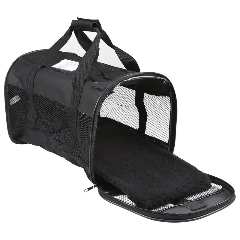 Petmate Plush Soft Sided Dog Kennel Cab Black MD